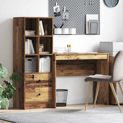 vidaXL Scrivania con Spazio di Archiviazione 2 pcs Legno vecchio