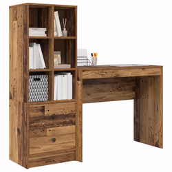 vidaXL Scrivania con Spazio di Archiviazione 2 pcs Legno vecchio - Vista aggiuntiva 3