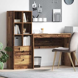 vidaXL Scrivania con Spazio di Archiviazione 2 pcs Legno vecchio