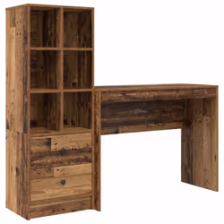 vidaXL Scrivania con Spazio di Archiviazione 2 pcs Legno vecchio - Vista aggiuntiva 2