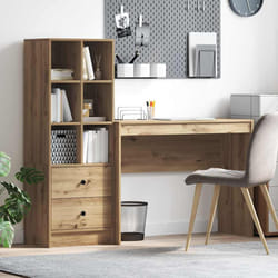vidaXL Scrivania con Spazio di Archiviazione 2 pcs rovere artigianale