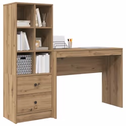 vidaXL Scrivania con Spazio di Archiviazione 2 pcs rovere artigianale - Vista aggiuntiva 3