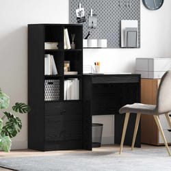 vidaXL Scrivania con Spazio di Archiviazione 2 pcs Rovere nero