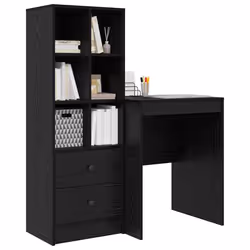 vidaXL Scrivania con Spazio di Archiviazione 2 pcs Rovere nero - Vista aggiuntiva 3