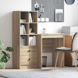 vidaXL Scrivania con Spazio di Archiviazione 2 pcs Rovere Sonoma