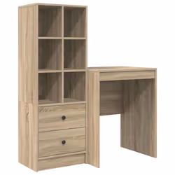 vidaXL Scrivania con Spazio di Archiviazione 2 pcs Rovere Sonoma - Vista aggiuntiva 2