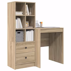 vidaXL Scrivania con Spazio di Archiviazione 2 pcs Rovere Sonoma - Vista aggiuntiva 3