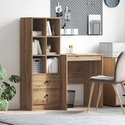 vidaXL Scrivania con Spazio di Archiviazione 2 pcs rovere artigianale