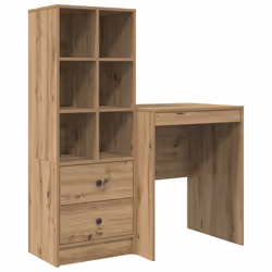 vidaXL Scrivania con Spazio di Archiviazione 2 pcs rovere artigianale - Vista aggiuntiva 2