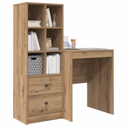 vidaXL Scrivania con Spazio di Archiviazione 2 pcs rovere artigianale - Vista aggiuntiva 3