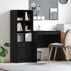 vidaXL Scrivania con Spazio di Archiviazione 2 pcs Rovere nero