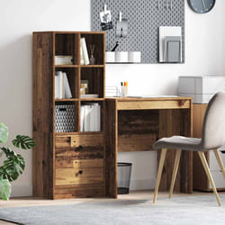 vidaXL Scrivania con Spazio di Archiviazione 2 pcs Legno vecchio