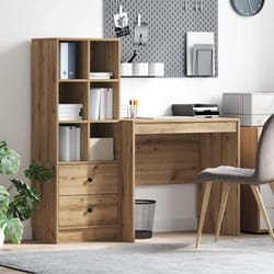 vidaXL Scrivania con Spazio di Archiviazione 2 pcs rovere artigianale