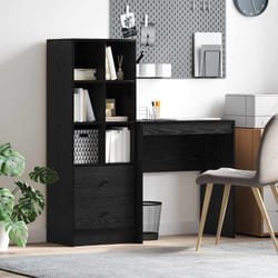 vidaXL Scrivania con Spazio di Archiviazione 2 pcs Rovere nero