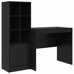 vidaXL Scrivania con Spazio di Archiviazione 2 pcs Rovere nero - Vista aggiuntiva 2