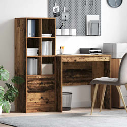 vidaXL Scrivania con Spazio di Archiviazione 2 pcs Legno vecchio