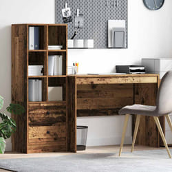 vidaXL Scrivania con Spazio di Archiviazione 2 pcs Legno vecchio