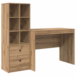 vidaXL Scrivania con Spazio di Archiviazione 2 pcs rovere artigianale - Vista aggiuntiva 2