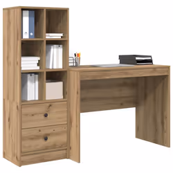 vidaXL Scrivania con Spazio di Archiviazione 2 pcs rovere artigianale - Vista aggiuntiva 3