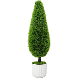 Vidaxl - Pianta artificiale Topiaria in pino con vaso 24x90 cm Verde