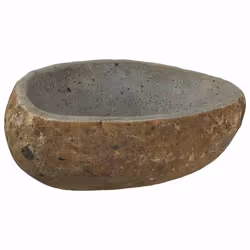 vidaXL Lavabo Grigio chiaro (30-37) x (25-30) x 12 cm Pietra di Fiume - Vista aggiuntiva 2