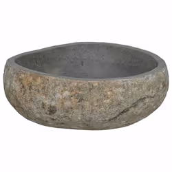 vidaXL Lavabo Grigio chiaro (38-45) x (30-35) x 15 cm Pietra di Fiume - Vista aggiuntiva 2
