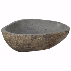 vidaXL Lavabo Grigio chiaro (46-52) x (35-40) x 15 cm Pietra di Fiume - Vista aggiuntiva 2