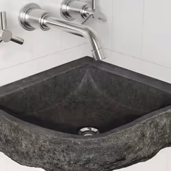 vidaXL Lavabo ad angolo sospeso Grigio (30-37) x (30-37) x 12 cm - Vista aggiuntiva 3