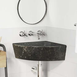 vidaXL Lavabo ad angolo sospeso Grigio (38-45) x (38-45) x 12 cm