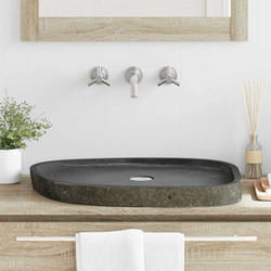 vidaXL Lavabo Grigio (55-65) x (40-50) x 6 cm Pietra di Fiume