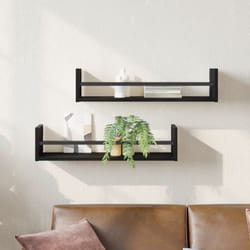 Mensole a parete 2 pezzi Quercia Nera 60x16x14 cm Legno ingegnerizzato Vidaxl