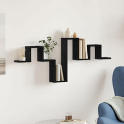 Mensola a parete in rovere nero 104,5x10x43 cm in legno ingegnerizzato Vidaxl