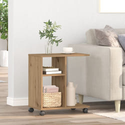 Vidaxl - Tavolino con Ruote Rovere Artigianale 50x30x55 cm in Legno Ingenerizzato