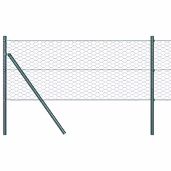 vidaXL Recinzione Esagonale Verde 0.8 x 50 m Acciaio - Vista aggiuntiva 3