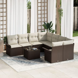 Vidaxl - Set divani giardino 9 pezzi con cuscini Rattan marrone