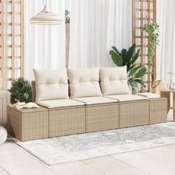Vidaxl - Set di divani da giardino da 3 pezzi con cuscini beige in polyrattan