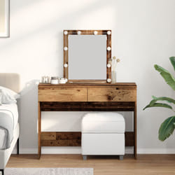 Vidaxl - Tavolo da trucco con specchio e luci led in legno vecchio