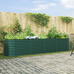 Vidaxl - Letto da Giardino Rialzato Verde 400x80x81 cm in Acciaio Zincato
