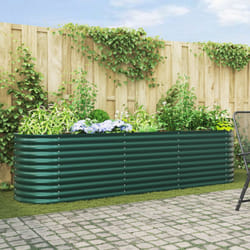 Vidaxl - Letto da Giardino Rialzato Verde 320x80x81 cm in Acciaio Galvanizzato di