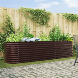 Vidaxl - lettiera da giardino marrone 320x80x81 cm in acciaio zincato