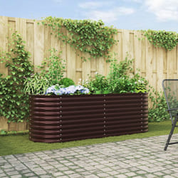 Vidaxl - Letto da Giardino Rialzato Marrone 240x80x81 cm in Acciaio Zincato