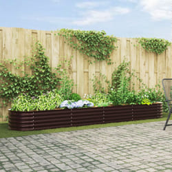 vidaXL Letto da Giardino Alto Marrone 400x80x44 cm in Acciaio Zincato