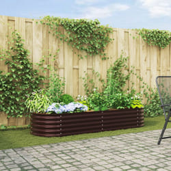 Vidaxl - Letto da Giardino Rizzato Marrone 240x80x44 cm Acciaio Zincato