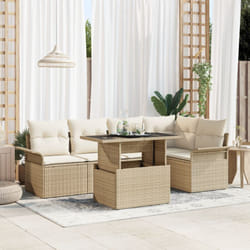 Vidaxl - Set divani giardino con cuscini Beige Rattan