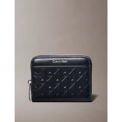 Calvin Klein Portafoglio con zip con logo con emblema in rilievo