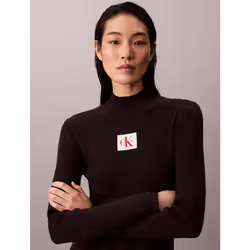 Calvin Klein Abito a collo alto in maglia in cotone - Vista aggiuntiva 2