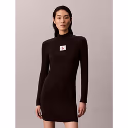 Calvin Klein Abito a collo alto in maglia in cotone - Vista aggiuntiva 3