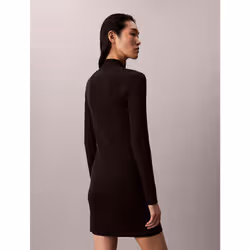 Calvin Klein Abito a collo alto in maglia in cotone - Vista aggiuntiva 4