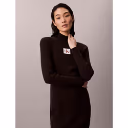 Calvin Klein Abito a collo alto in maglia in cotone - Vista aggiuntiva 5