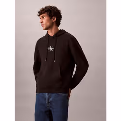 Calvin Klein Felpa con cappuccio e monogramma in spugna di cotone - Vista aggiuntiva 6